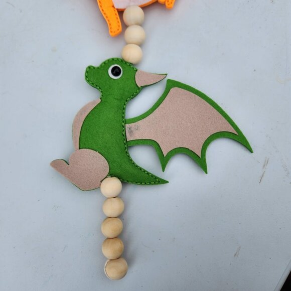 Handmade Dragons Dinosaurs Felt Garland Wall Decor Hangs Vertically Nursery Room - Picture 7 of 12